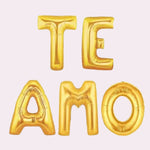 Set de Letras Te Amo Dorado