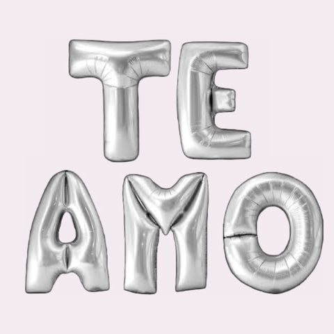 Set de Letras Te Amo Plata